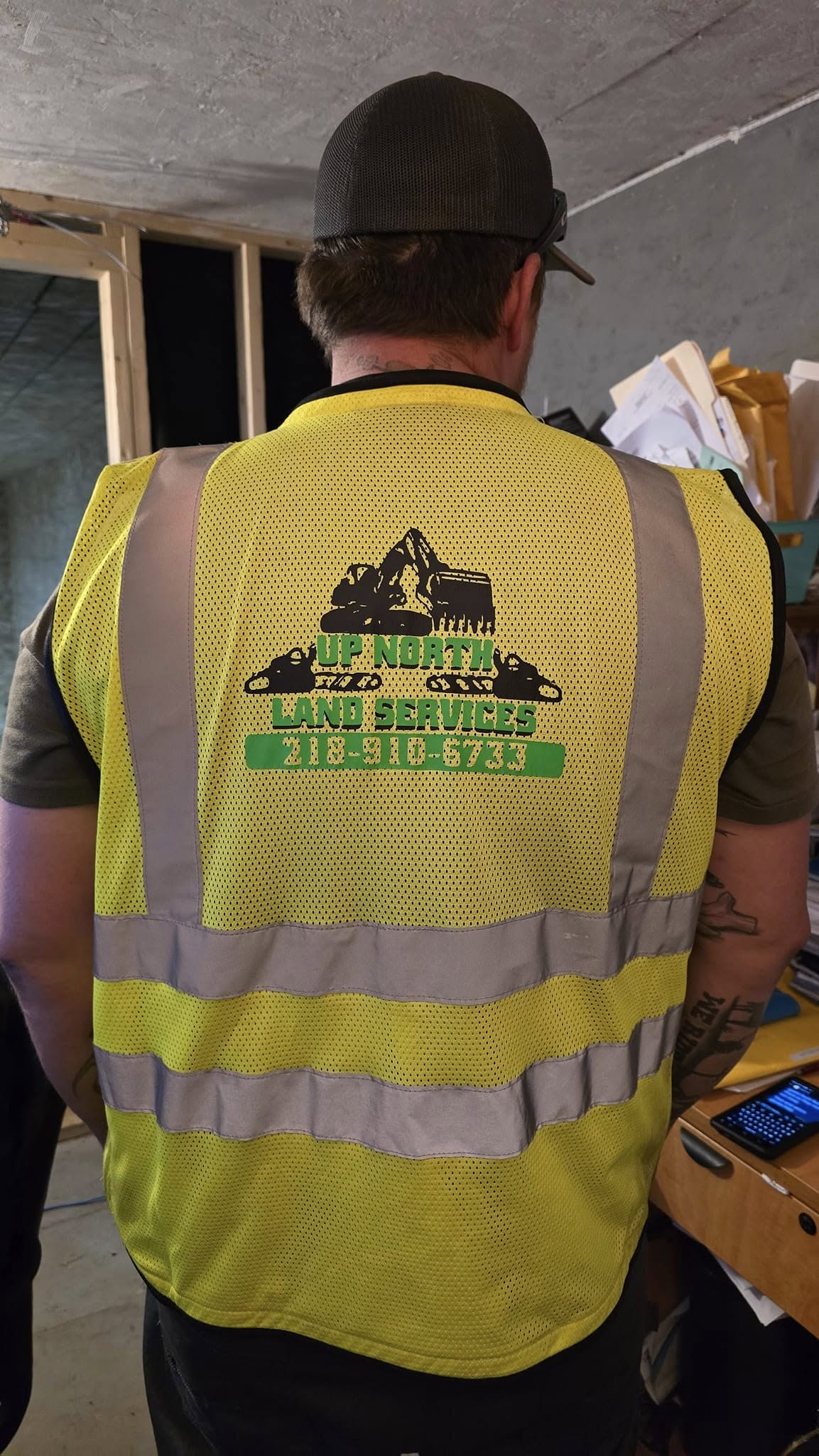 Jake wearing custom vest